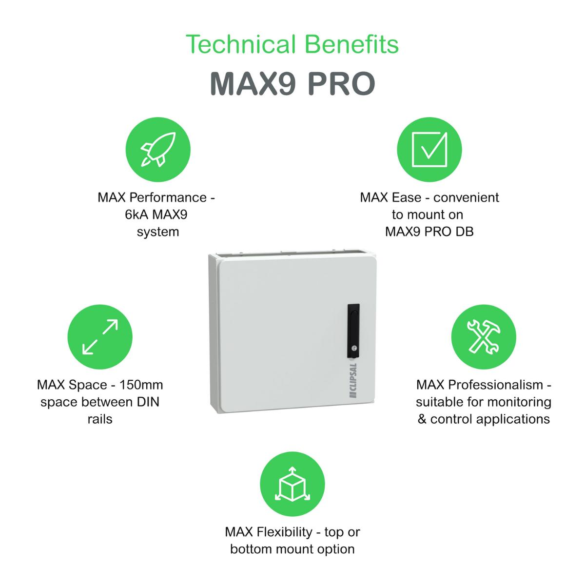 EXTENSION BOX MAX9 2 ROWS DIN 18 WAYS