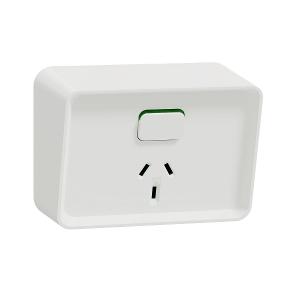 ICONIC W/P SGL GPO IP54 10A S/P WHITE ICONIC W/P SGL GPO IP54 10A S/P WHITE