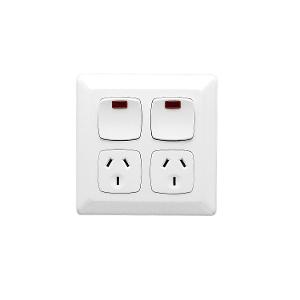 PRESTIGE DBL GPO + NEON 10A S/P WHITE PRESTIGE DBL GPO + NEON 10A S/P WHITE