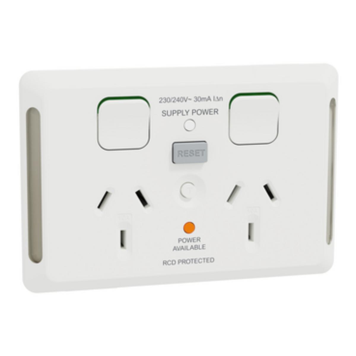 PRO SER DBL GPO RCD PROT 10A S/P 30MA WH