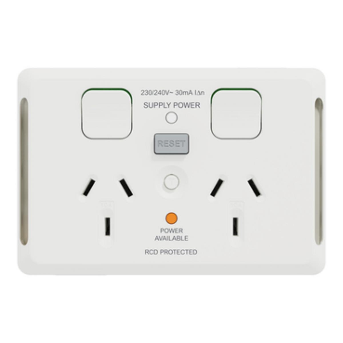 PRO SER DBL GPO RCD PROT 10A S/P 30MA WH