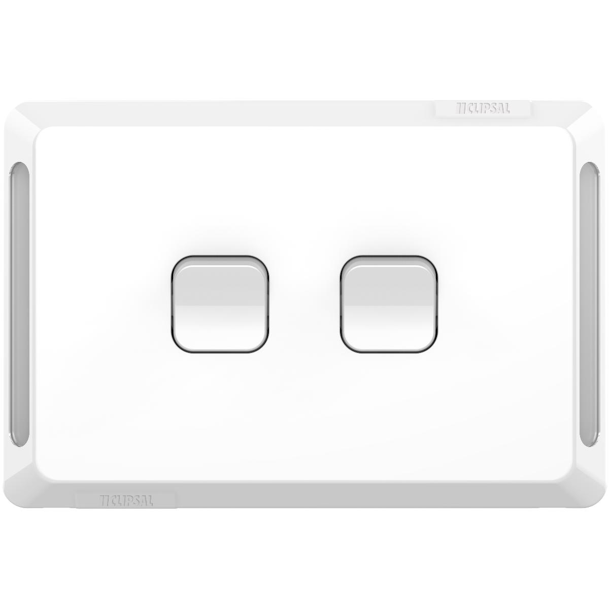 PRO SWITCH HORIZ 2G 20A S/P EXTRA WHITE