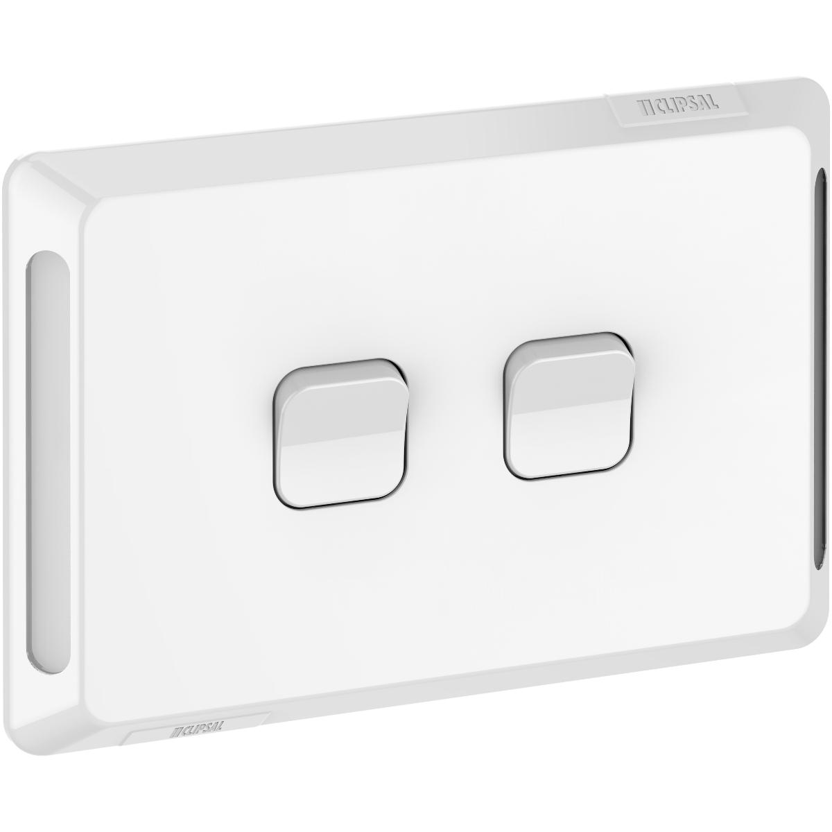 PRO SWITCH HORIZ 2G 20A S/P EXTRA WHITE