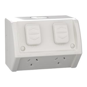 W/P DOUBLE GPO IP54 10A RESIST GREY W/P DOUBLE GPO IP54 10A RESIST GREY