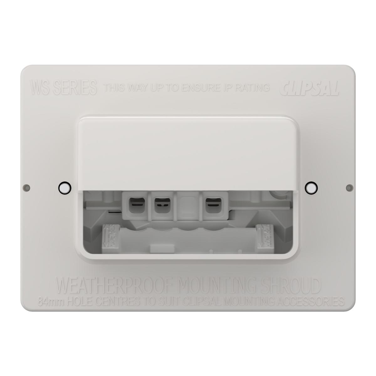 W/P FLUSH DOUBLE GPO IP54 10A RESIS GREY