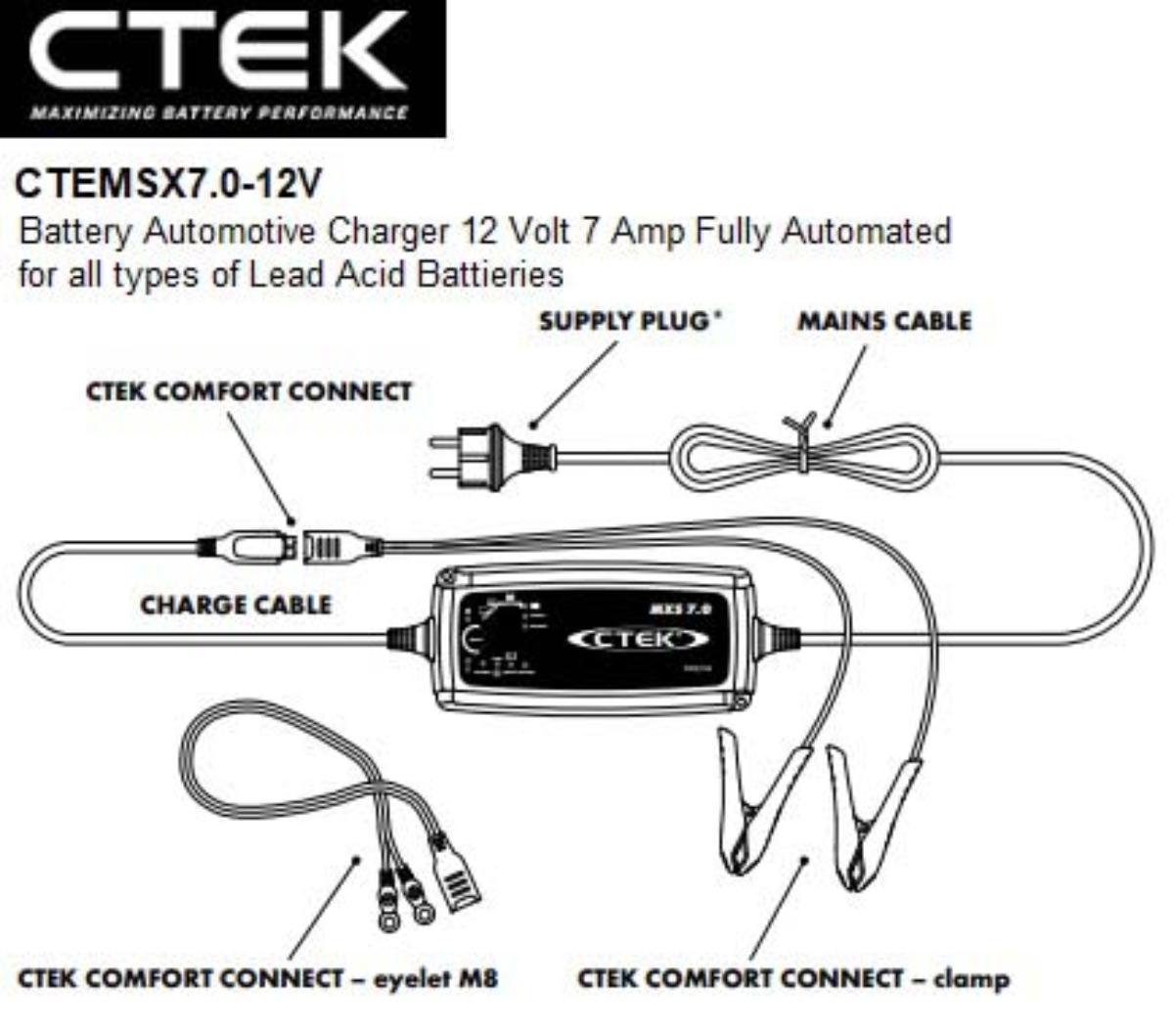 BATTERY CHARGER MULTI CTEK MSX7.0 12V