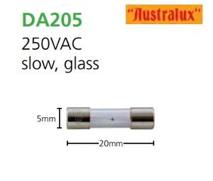 M205 GLASS FUSE SLOW 250V 200MA 20X5MM
