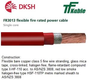 185MM S/C FLEX FIRE RATED CABLE RED
