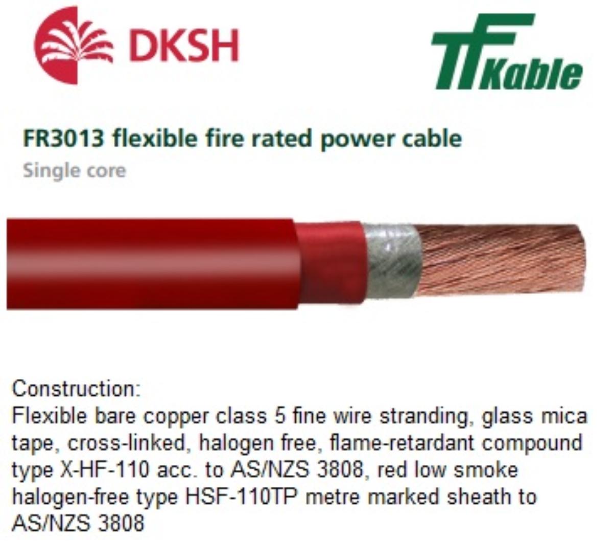 70MM S/C FLEX FIRE RATED CABLE RED