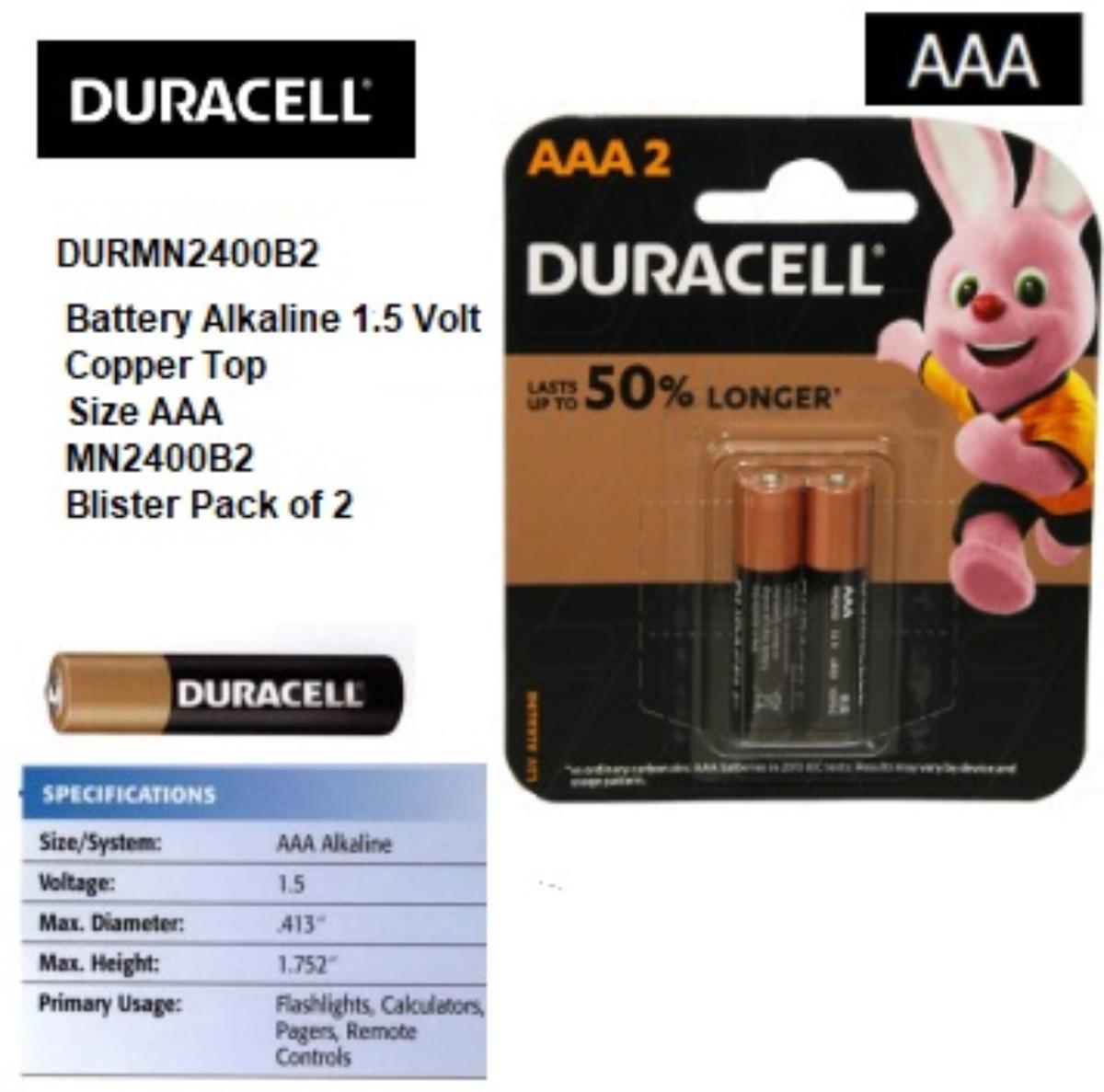 COPPER TOP 1.5V BATTERY SIZE AAA 2PK