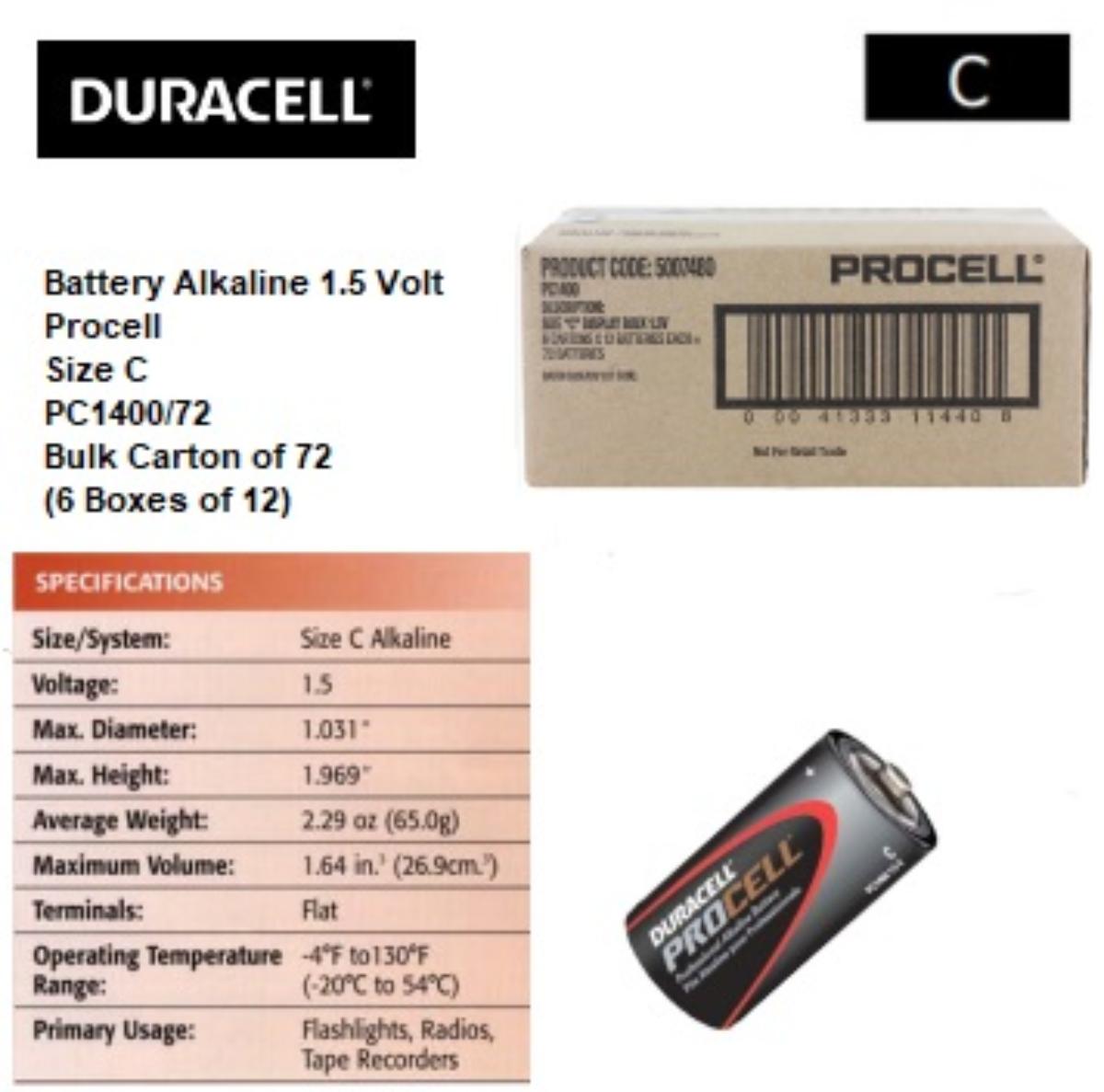 PROCELL 1.5V BATTERY SIZE C