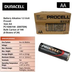 PROCELL 1.5V BATTERY SIZE AA PROCELL 1.5V BATTERY SIZE AA