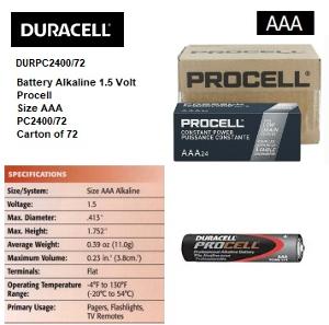 PROCELL 1.5V BATTERY SIZE AAA PROCELL 1.5V BATTERY SIZE AAA
