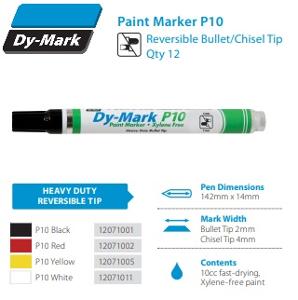 P10 PAINT MARKER BLACK MEDIUM BULLET TIP