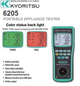 KYORITSU 6205 PORTABLE APPLIANCE TESTER