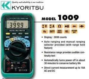 KYORITSU DIGITAL MULTIMETER 1009 KYORITSU DIGITAL MULTIMETER 1009