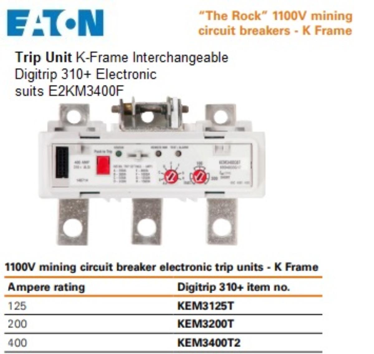 K FRAME ROCK 125A 310 ELECTRONIC TRIP UN