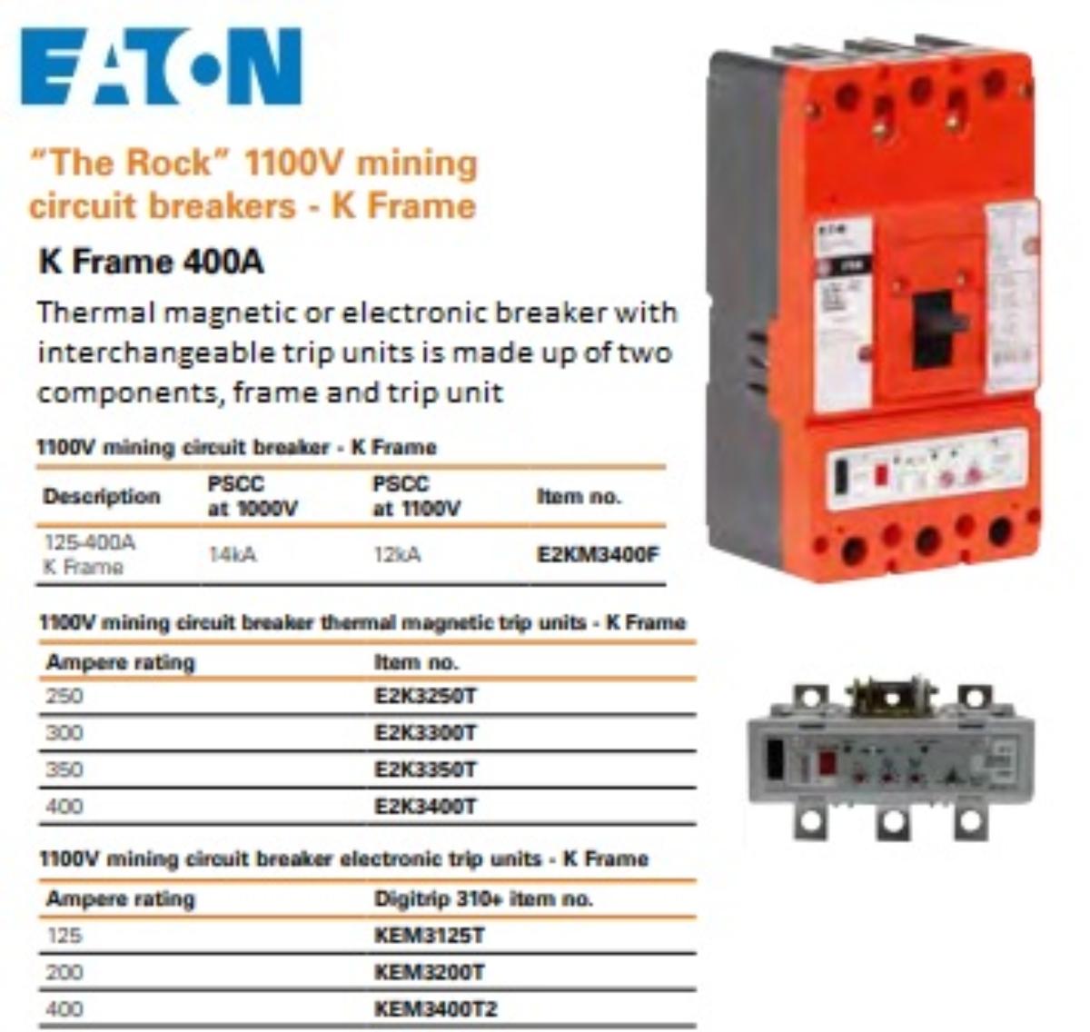 K FRAME ROCK 125A 310 ELECTRONIC TRIP UN