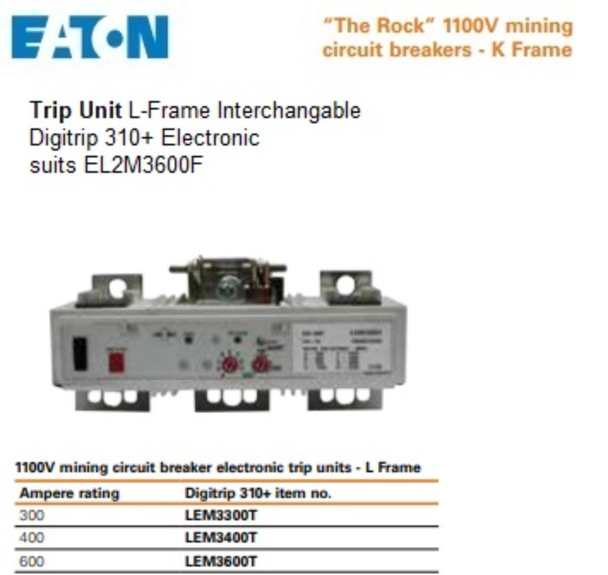 L FRAME ROCK 400A 310+ ELECTRONIC TRIP U