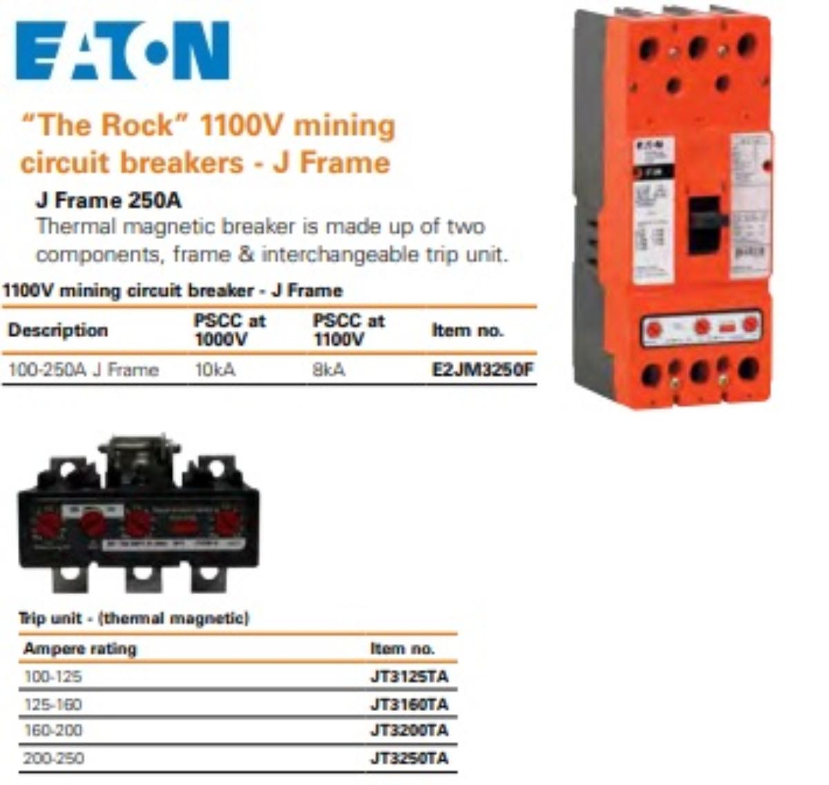 MCCB ROCK J-FRAME 1100V 3P 250A