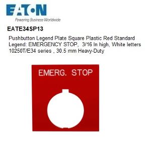 LEGEND PLATE EMERGENCY STOP RED LEGEND PLATE EMERGENCY STOP RED