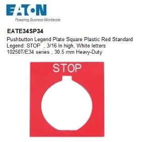 LEGEND PLATE STOP RED LEGEND PLATE STOP RED