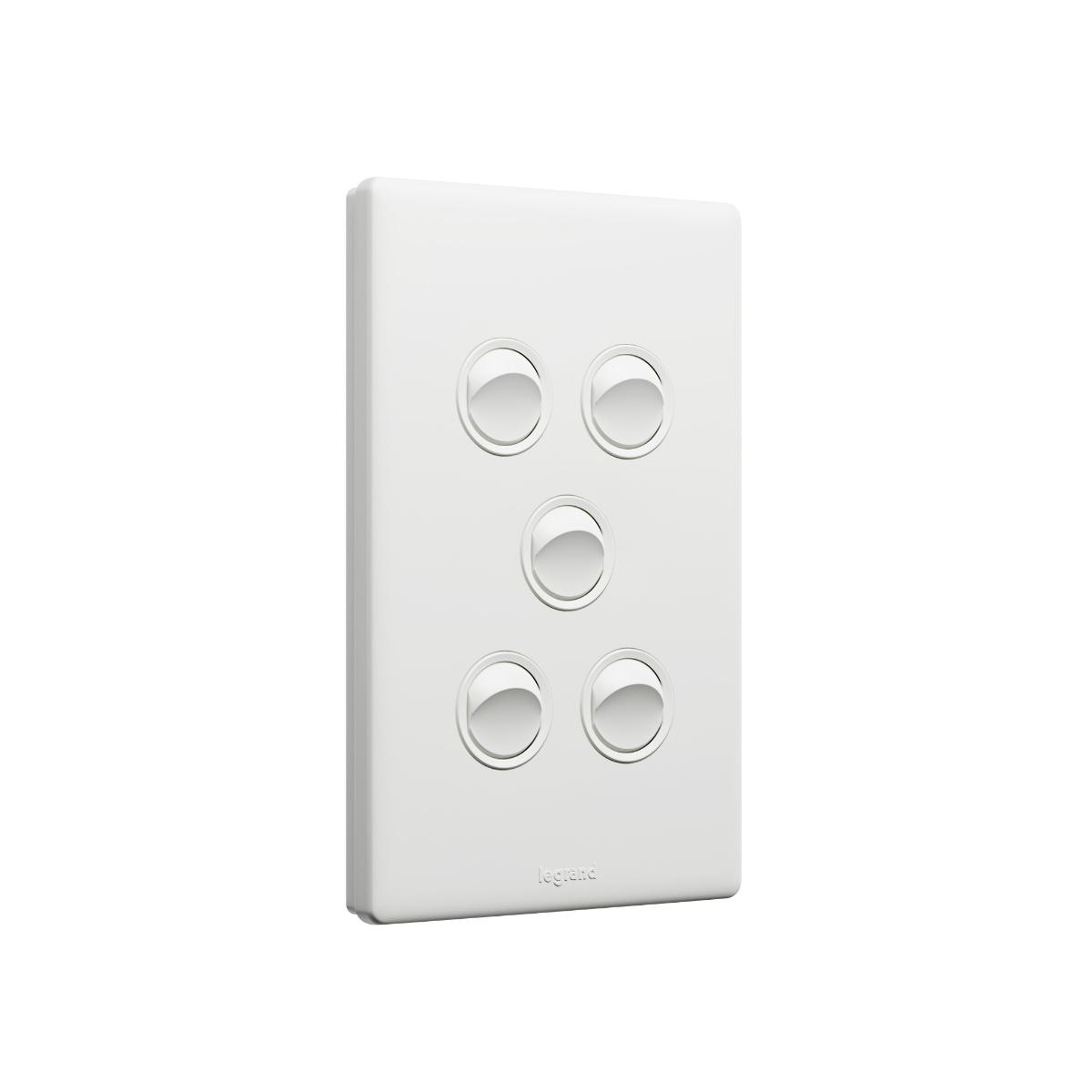 EXCEL LIFE 5 GANG GRID & COVERPLATE MATT