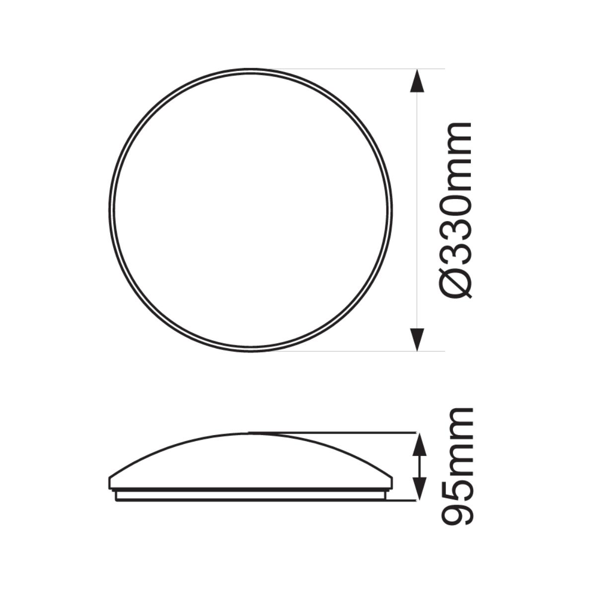 LED OYSTER SANDY 14W CCT 330MM O/D