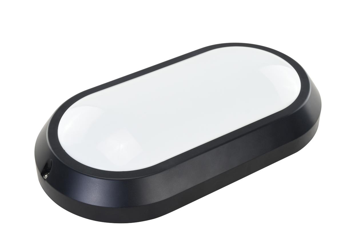 LED BUNKER LIGHT OVAL 8W CCT BLACK