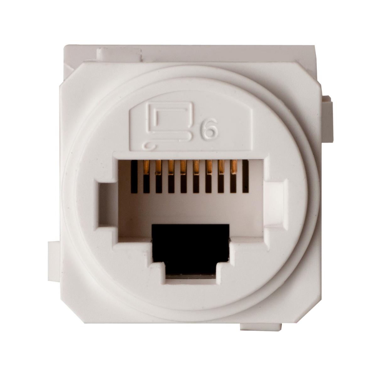 EXCEL E-MEC CAT-6 RJ45 DATA-SOCKET WHITE