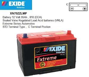 BATTERY AUTO12V 95AH VRLA EXTREME N70EXL BATTERY AUTO12V 95AH VRLA EXTREME N70EXL