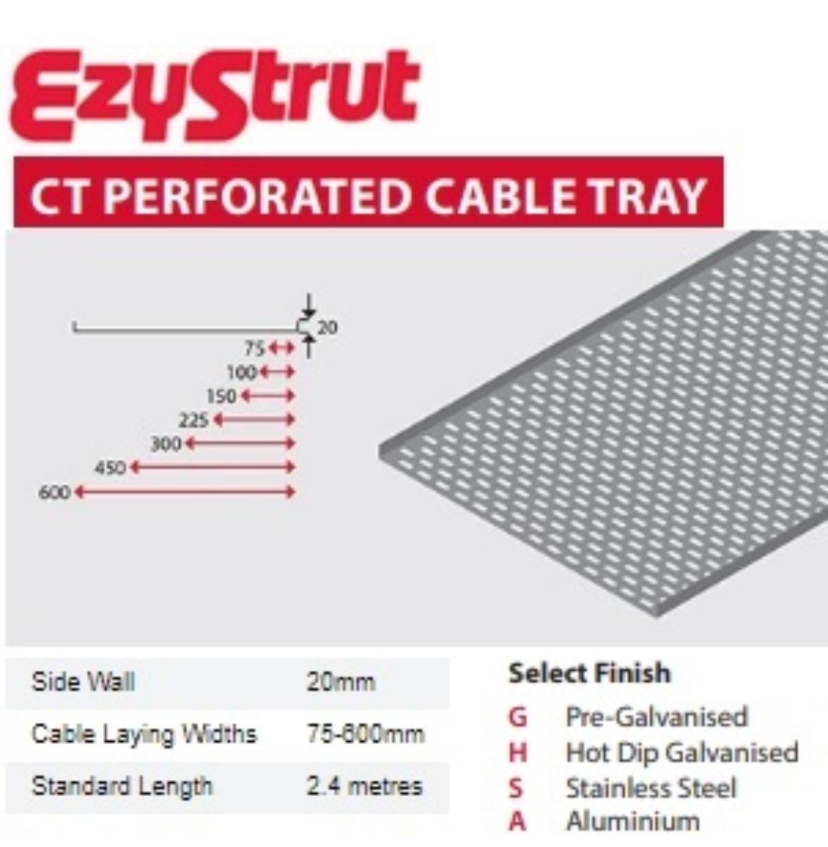 CABLE TRAY PERFORATED 150MM HDG 2.4M