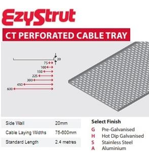 CABLE TRAY PERFORATED 300MM HDG 2.4M