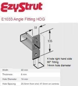 BRACKET TEE ANGLE 4 HOLE OFFSET HDG