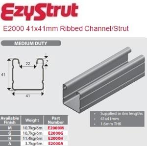 STRUT PLAIN 41X41X1.6MM L/DUTY HDG 6M