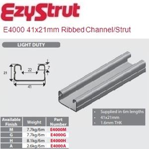 STRUT PLAIN 41X21X1.6MM L/DUTY G/BOND 6M