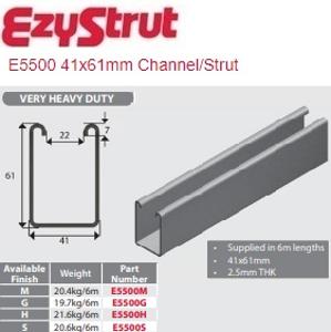 STRUT PLAIN 41X62X1.6MM GALVABOND 6M