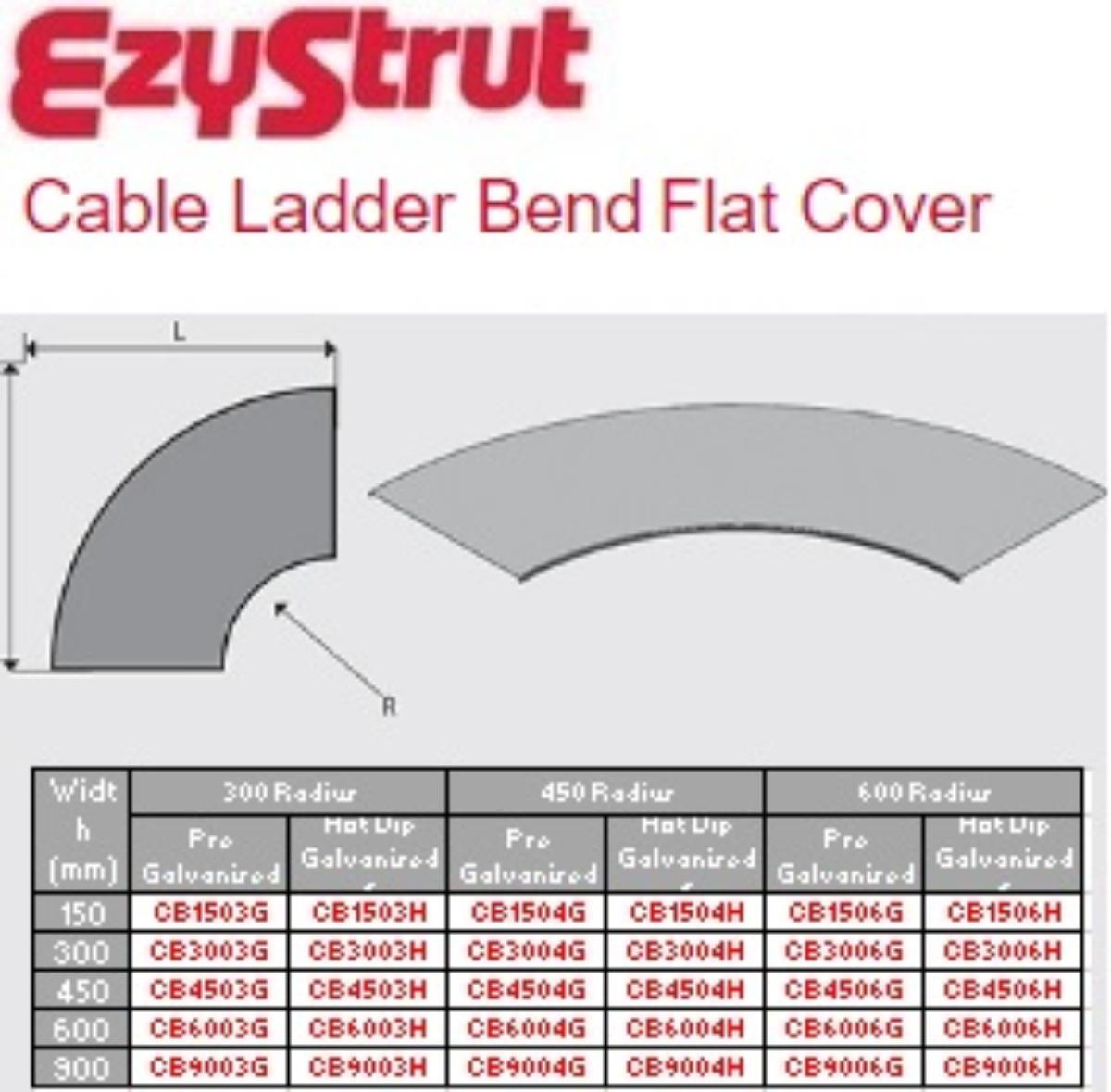 CABLE LADDER BEND COVER 150X450 RAD G/B