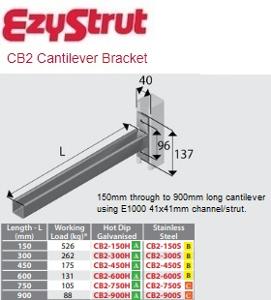 CANTILEVER BRACKET UNBRACED 150MM HDG