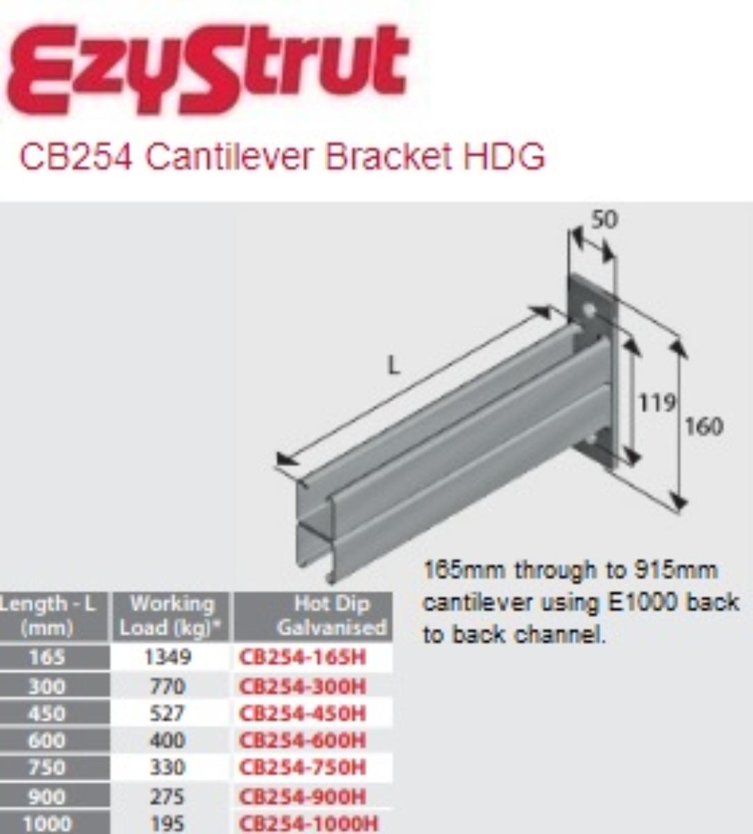 CANTILEVER BRACKET BACK - BACK 300MM HDG