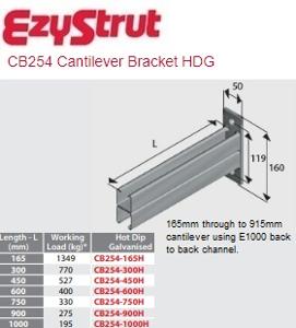 CANTILEVER BRACKET BACK - BACK 600MM S/S