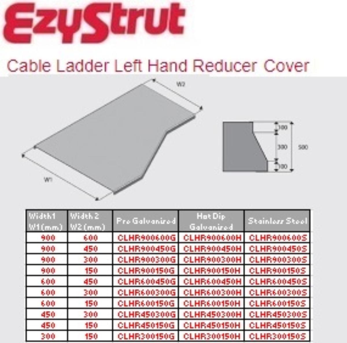 CABLE LADDER L/H REDUCER CVR 300-150 HDG