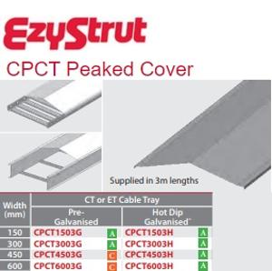 CABLE TRAY PEAKED COVER 150MM 3MTR G/B