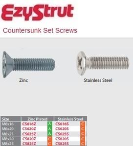 COUNTERSUNK SCREW M6X25MM ZINC PLATED