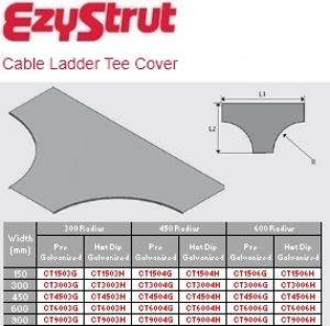 CABLE LADDER TEE COVER 300X450R HDG