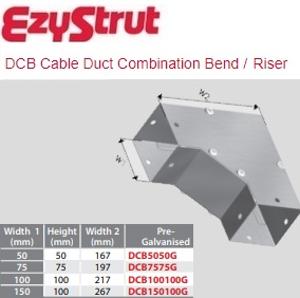 METAL DUCT BEND RISER COMB 100X100MM GAL