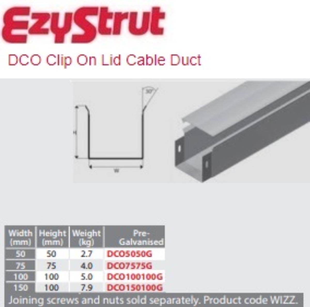 METAL DUCT & CLIP ON LID 75X50MM 2.4MT