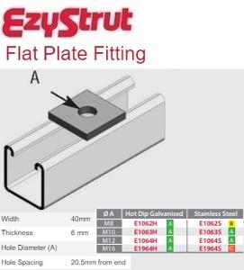 FLAT PLATE FITTING M8 316 S/S