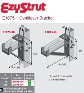 CANTILEVER BRACKET BRACED 120MM HDG