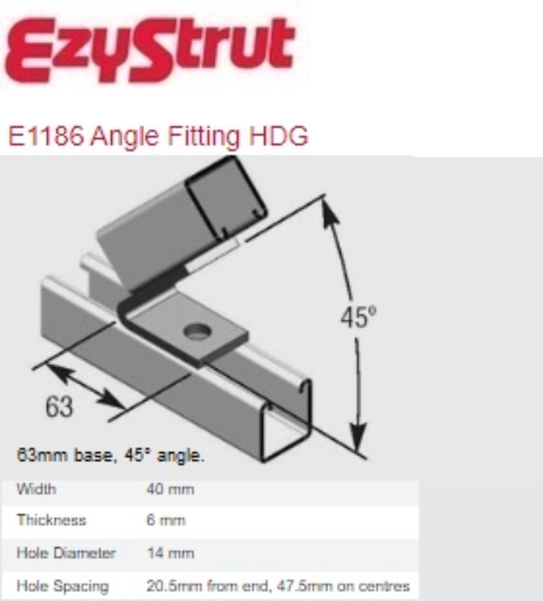 ANGLE FITTING TWO HOLE 45 HDG